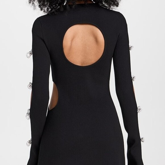 Mach & Mach Mach & Mach Bow Detailed Knitted Dress Black Size XL - Picture 6 of 16